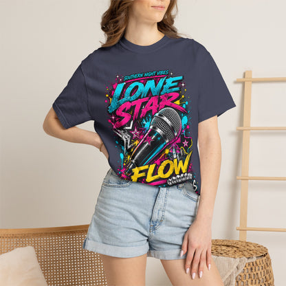 Lone Star Flow Microphone T-Shirt — Gonzales, Texas Retro Rap Tee