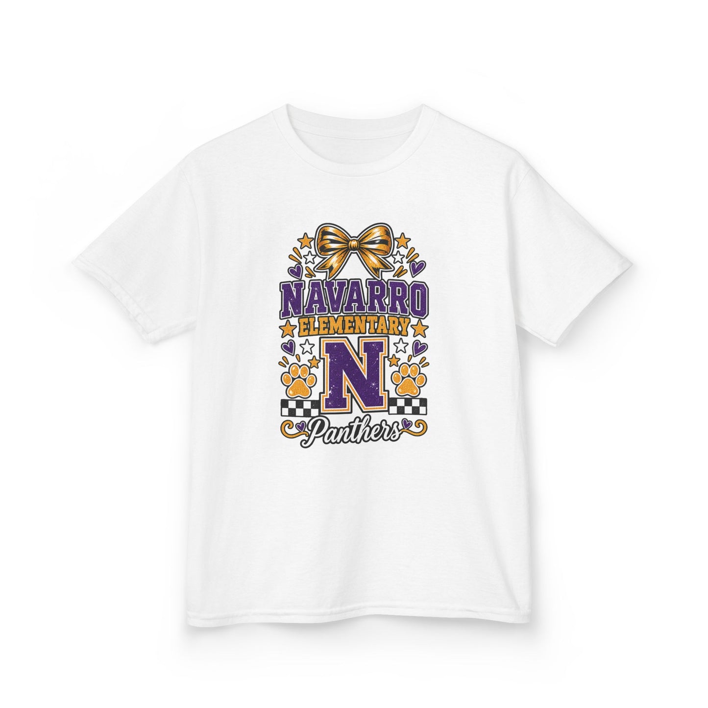 Kids Navarro Elementary Panthers T‑Shirt — Purple & Gold School Spirit Tee