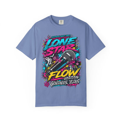 Lone Star Flow Microphone T-Shirt — Gonzales, Texas Retro Rap Tee