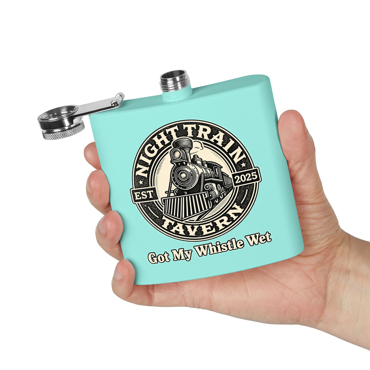 Night Train Stainless Steel Flask, 6oz