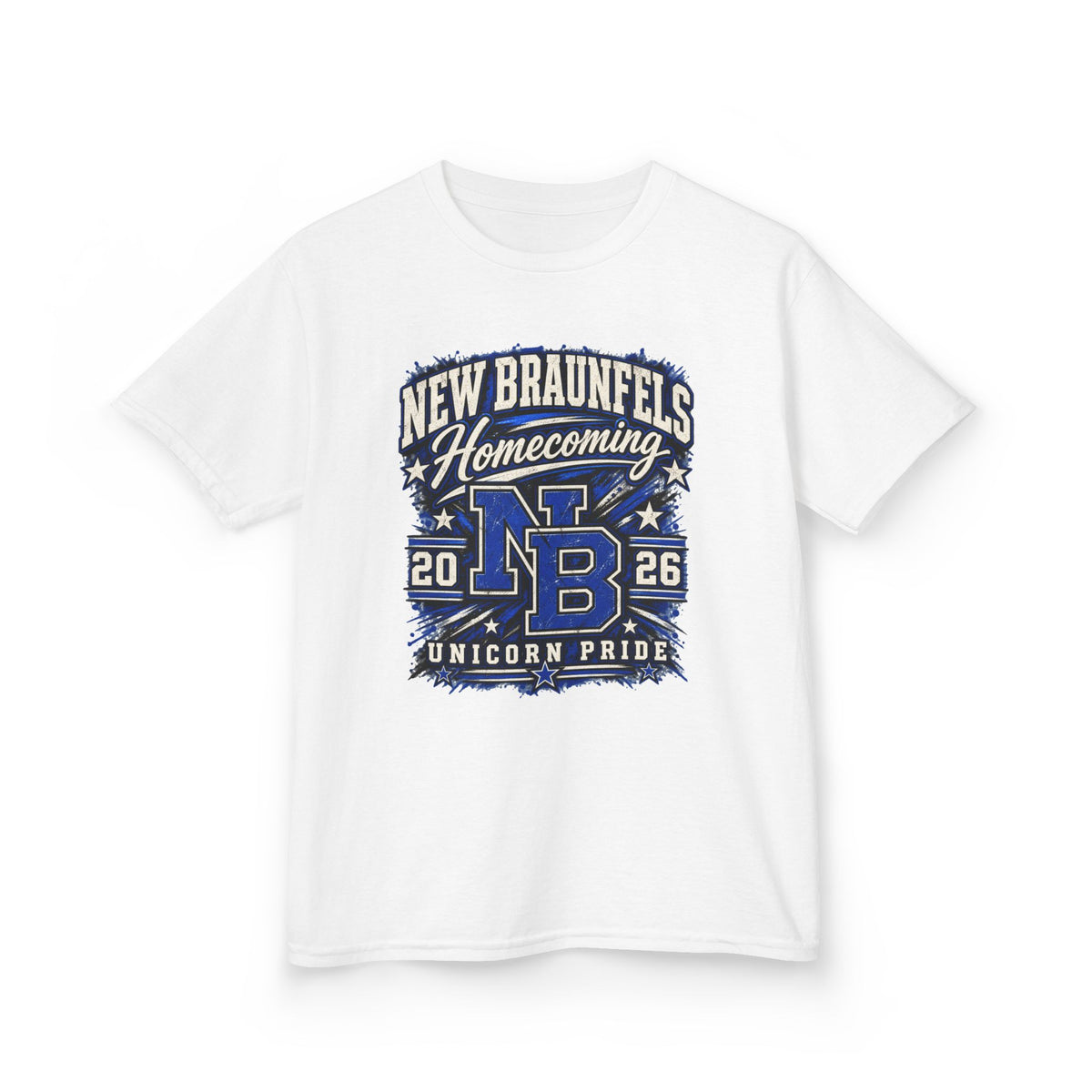 New Braunfels Homecoming 2026 Kids T‑Shirt — NB Unicorn Pride School Spirit Tee