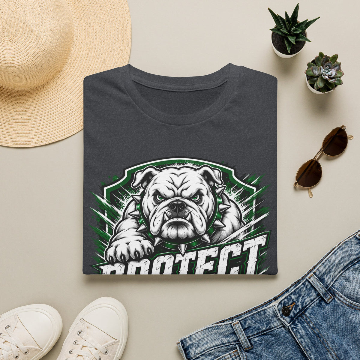 Protect the Pound Bulldog T-Shirt — Fierce Mascot Tee for Fans & Players