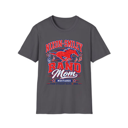 Mustangs Band Mom T-Shirt — Nixon-Smiley Band Support Tee