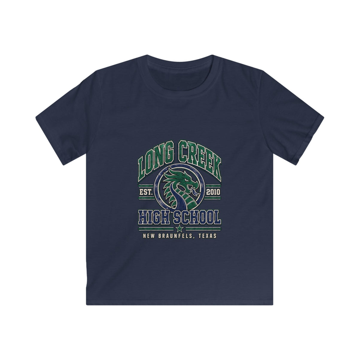 Long Creek High School Kids Tee – Dragon Mascot School Spirit Shirt