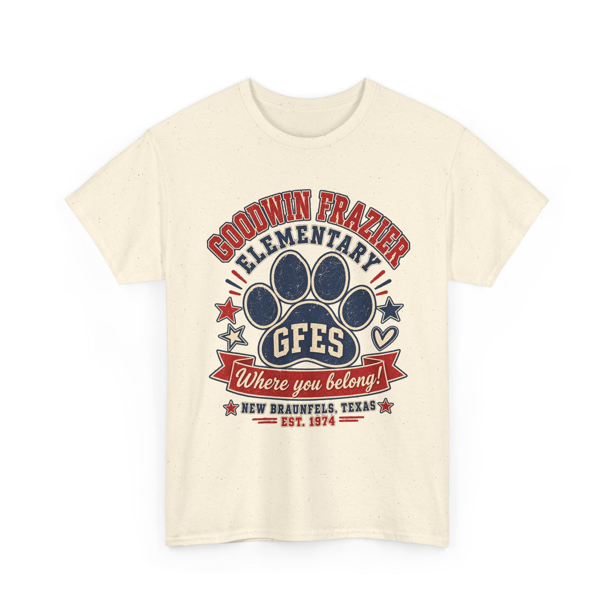 Goodwin Frazier Elementary GFES Paw Print T-Shirt — Where You Belong School Spirit Tee
