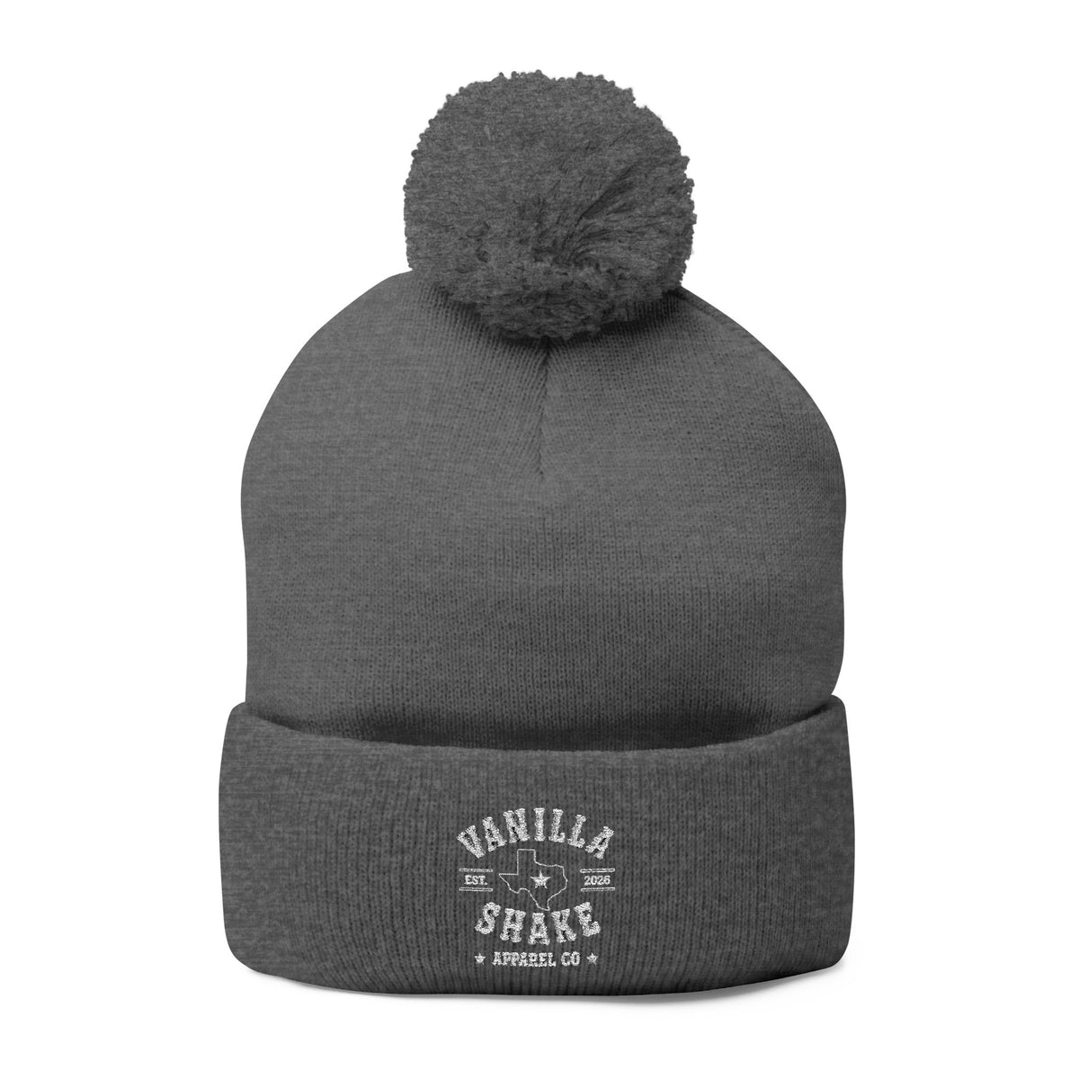 Pom-Pom Knit Cap (Embroidery)