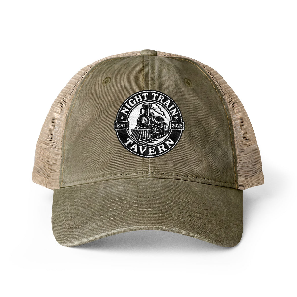 Night Train Tavern Women's Washed Mesh-Back Cap-Embroidery