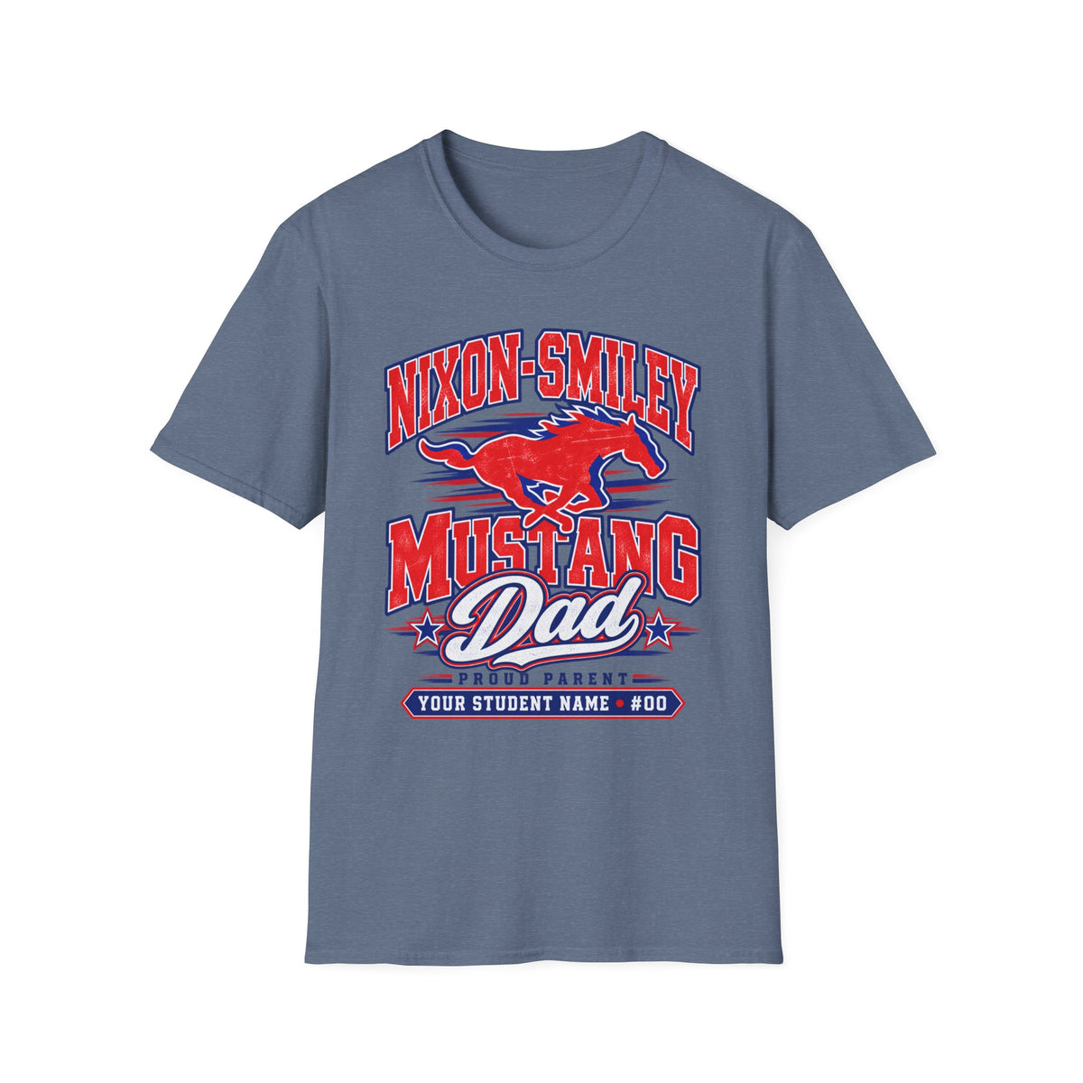 Mustang Dad T‑Shirt — Nixon‑Smiley High School Spirit Tee