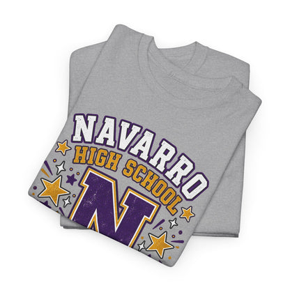 Navarro Panthers High School Tee — 'N' Leopard Ribbon Paw Print Design