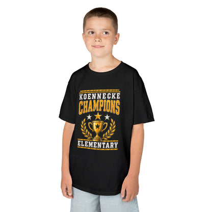 Koennecke Champions Elementary Kids T-Shirt — School Spirit Trophy Design
