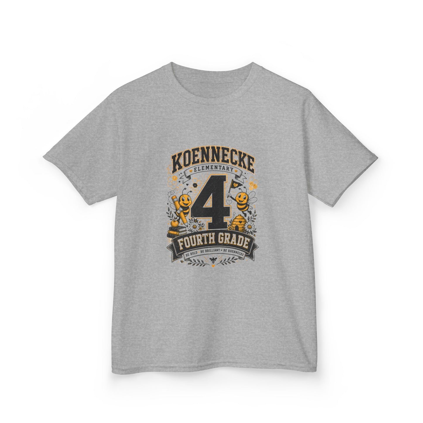 4th Grade Kids T-Shirt – "Koennecke Celebrates 4th Grade" Back-to-School Shirt