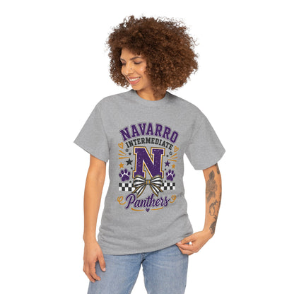 Navarro Intermediate Panthers T-Shirt — School Spirit Tee with 'N' Logo & Paw Prints