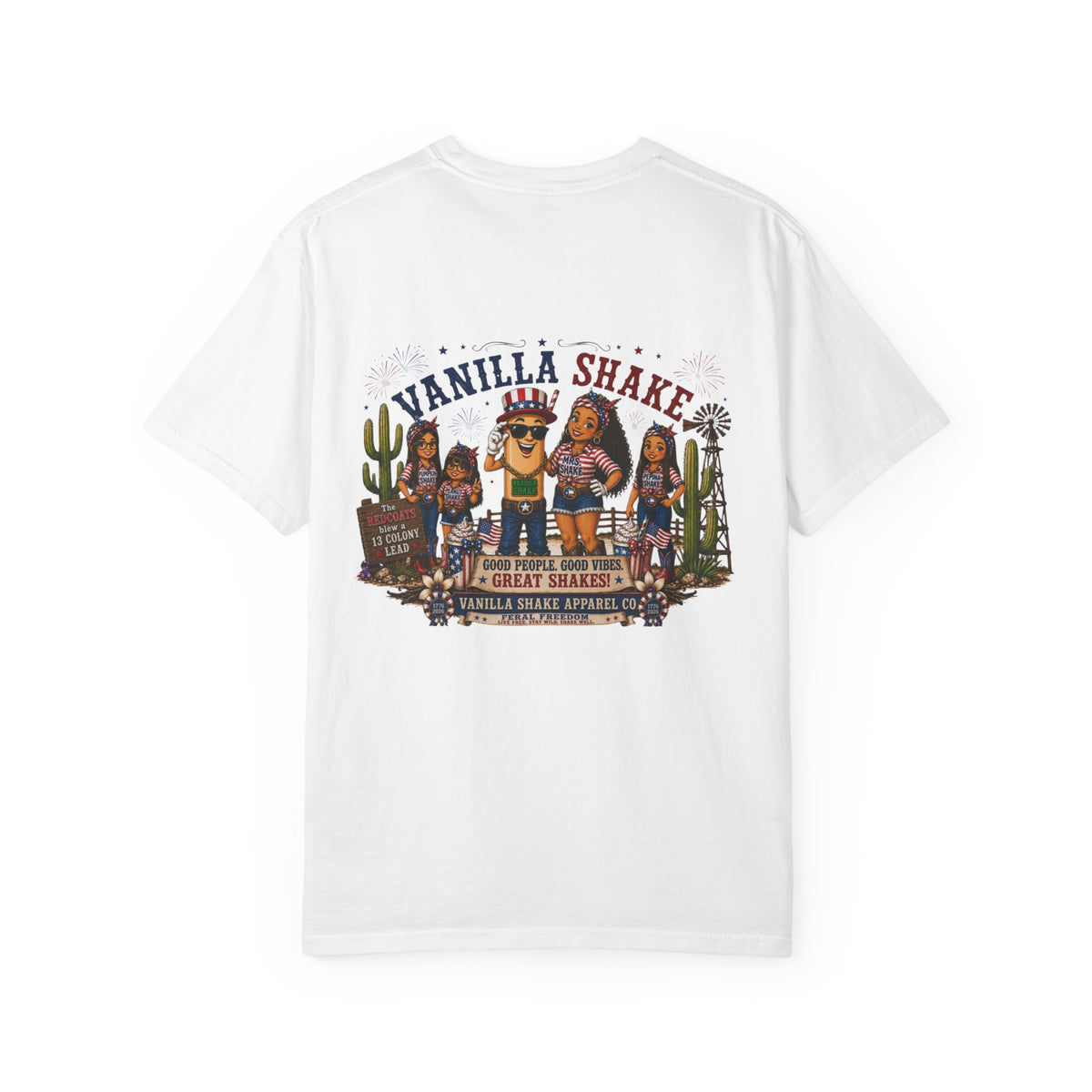 Family Shakes 4th of July-Unisex Garment-Dyed T-shirt