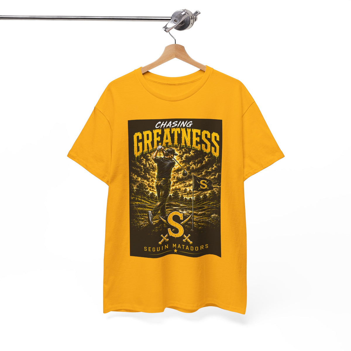 Chasing Greatness Tee — Seguin Matadors Baseball Graphic Shirt