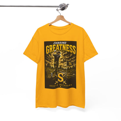Chasing Greatness Tee — Seguin Matadors Baseball Graphic Shirt