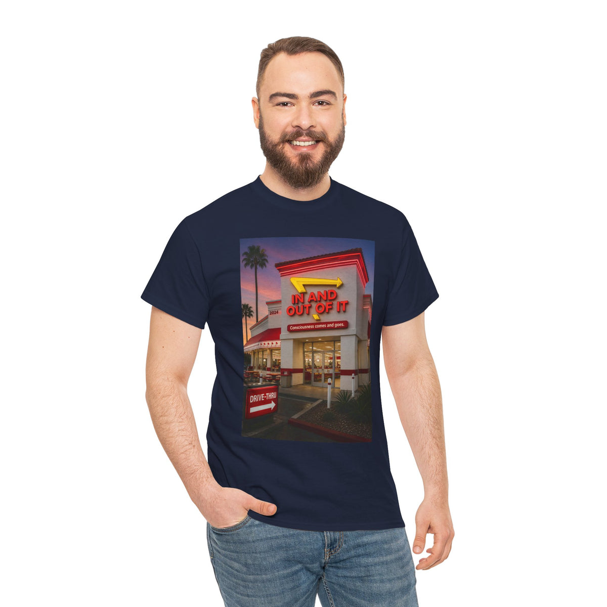 Retro Diner Photo T‑Shirt – 'A Hand Out Of It' Vintage Neon Tee