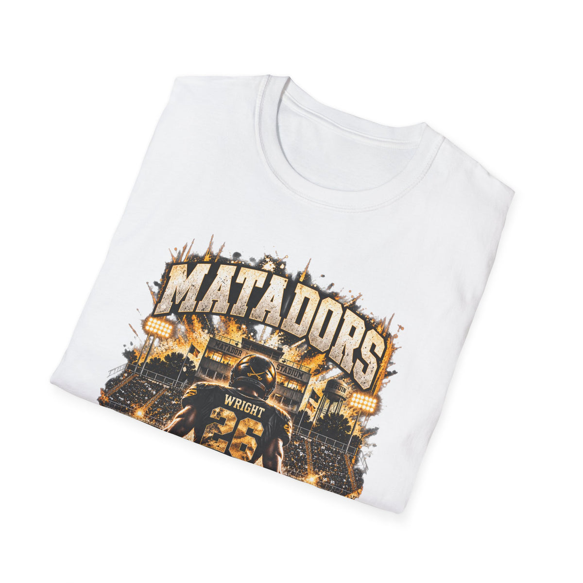 Matadors Football Player Graphic T-Shirt — Team Jersey Number 26 Fan Tee