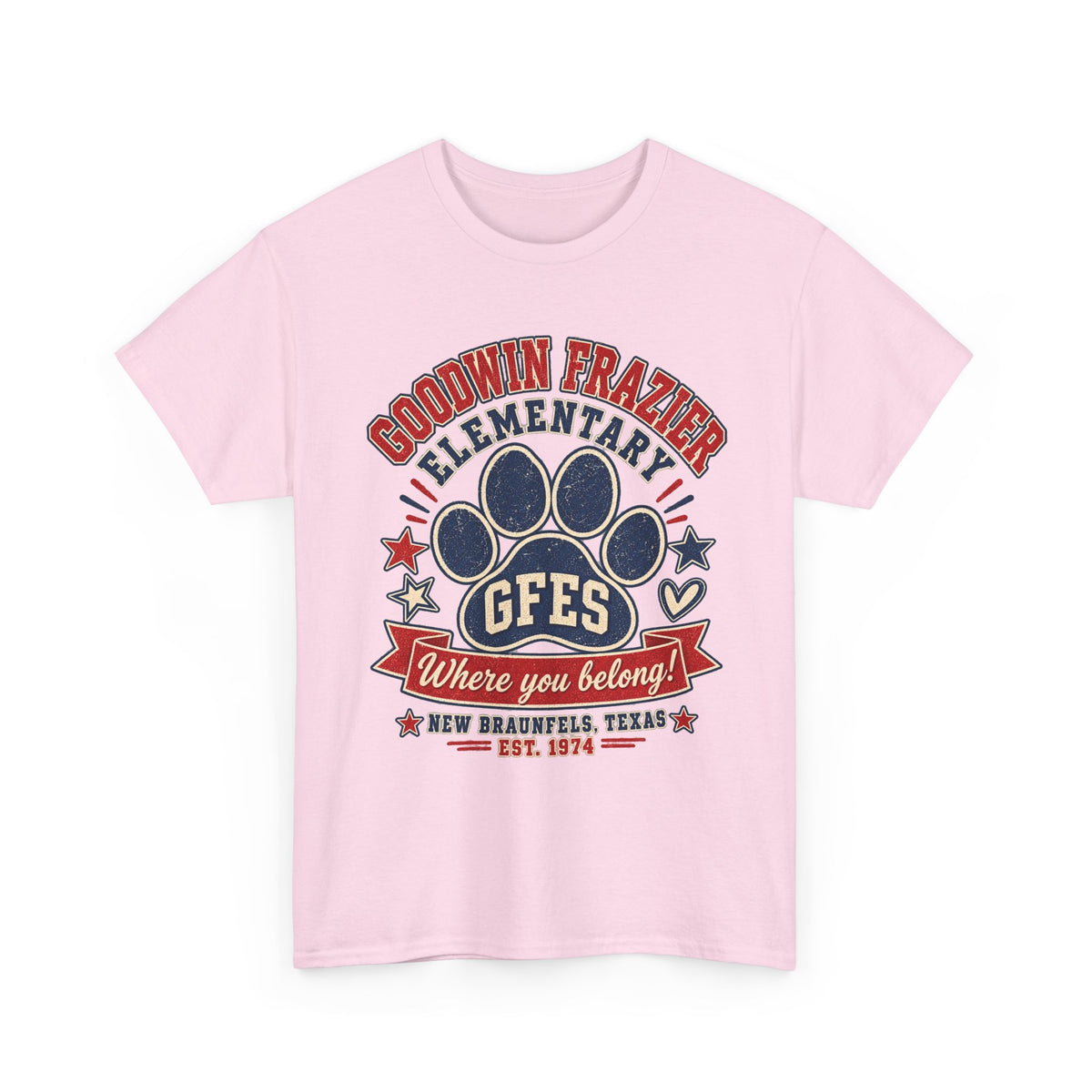 Goodwin Frazier Elementary GFES Paw Print T-Shirt — Where You Belong School Spirit Tee