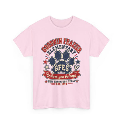 Goodwin Frazier Elementary GFES Paw Print T-Shirt — Where You Belong School Spirit Tee