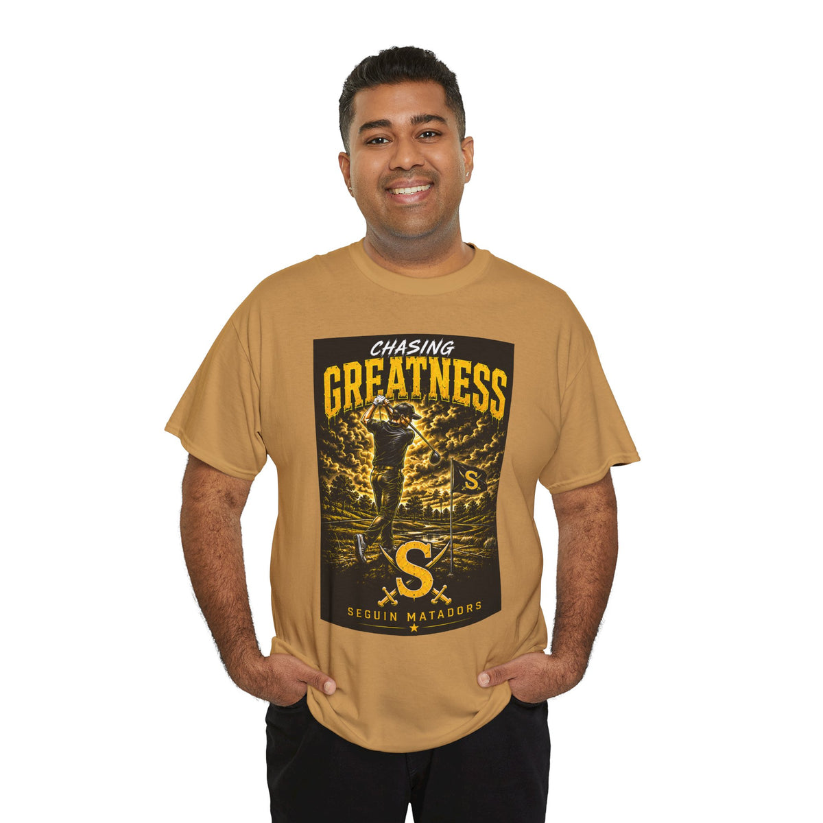 Chasing Greatness Tee — Seguin Matadors Baseball Graphic Shirt