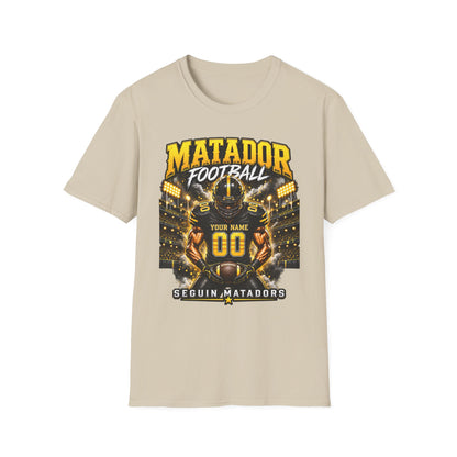 Custom Seguin Matador Football Player Tee | Personalized Name & Jersey Number