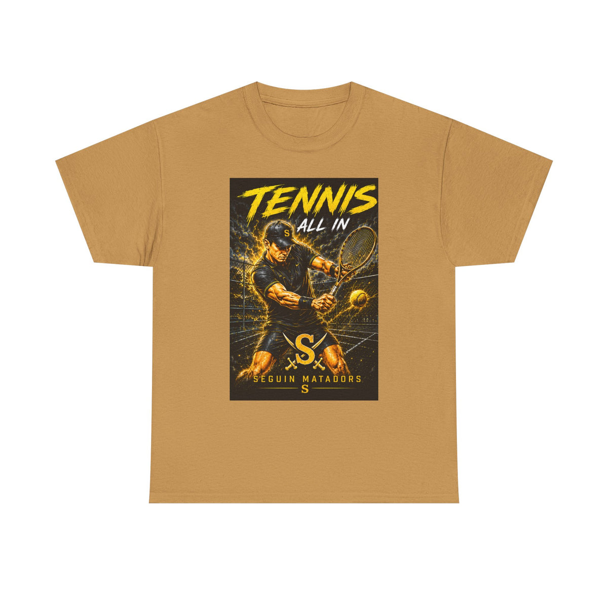 Tennis All In Graphic Tee — Vintage Tennis Player Poster Shirt