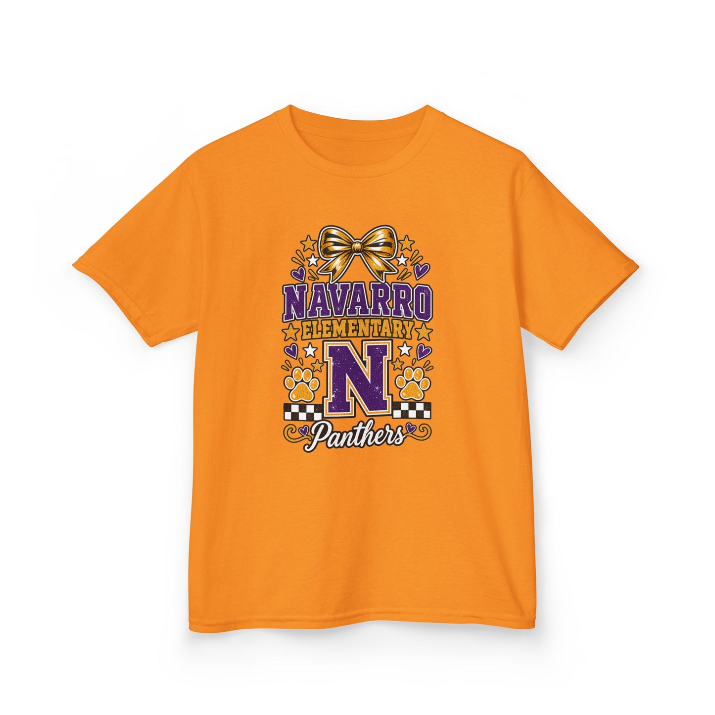 Kids Navarro Elementary Panthers T‑Shirt — Purple & Gold School Spirit Tee