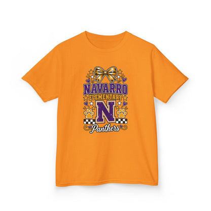 Kids Navarro Elementary Panthers T‑Shirt — Purple & Gold School Spirit Tee