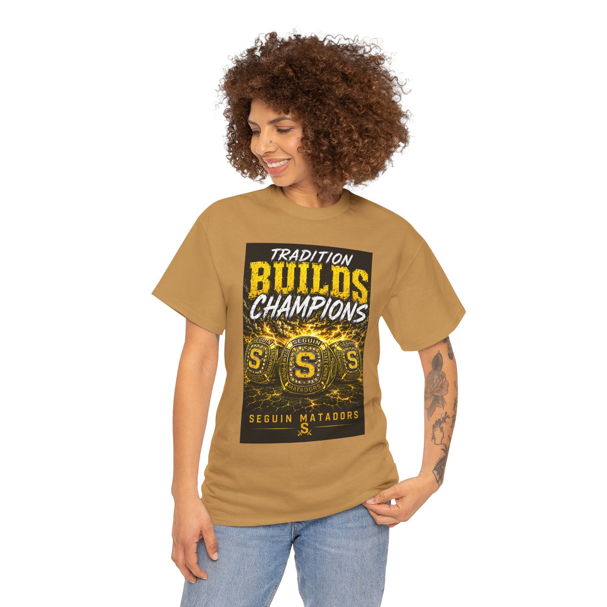 Tradition Builds Champions Tee — Seguin Matadors School Spirit T-Shirt