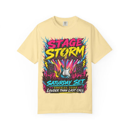 Stage Storm Rock Band T-Shirt — "Stage Storm" Guitar Concert Graphic Tee
