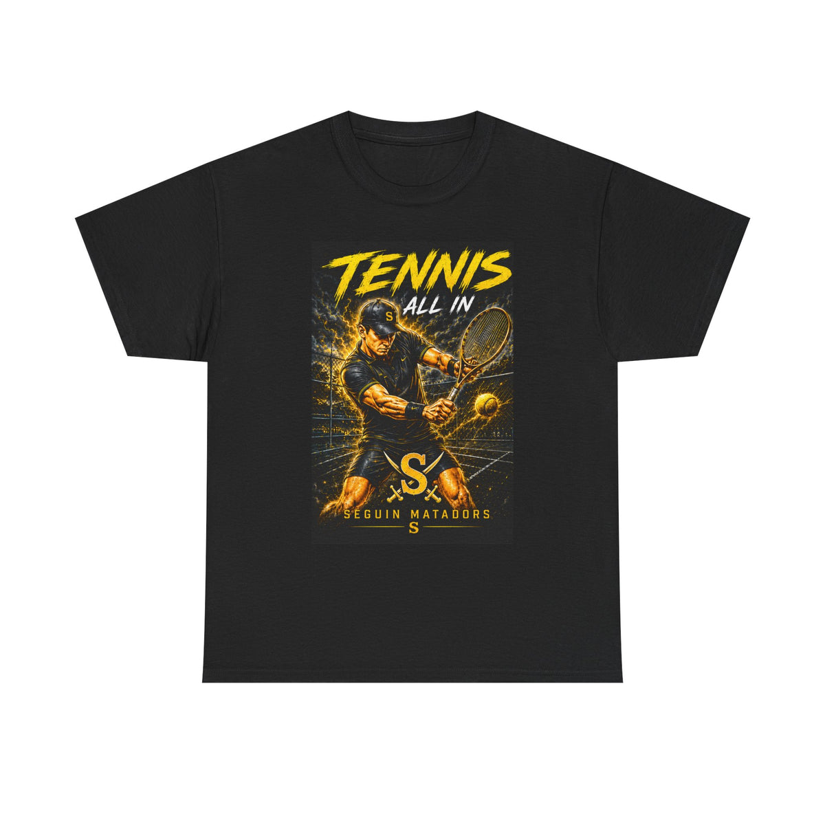 Tennis All In Graphic Tee — Vintage Tennis Player Poster Shirt