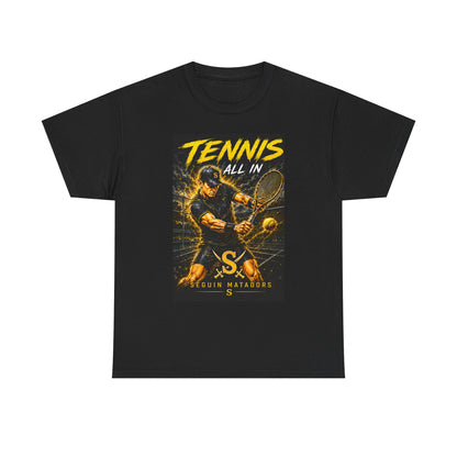 Tennis All In Graphic Tee — Vintage Tennis Player Poster Shirt