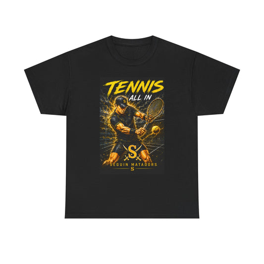 Tennis All In Graphic Tee — Vintage Tennis Player Poster Shirt