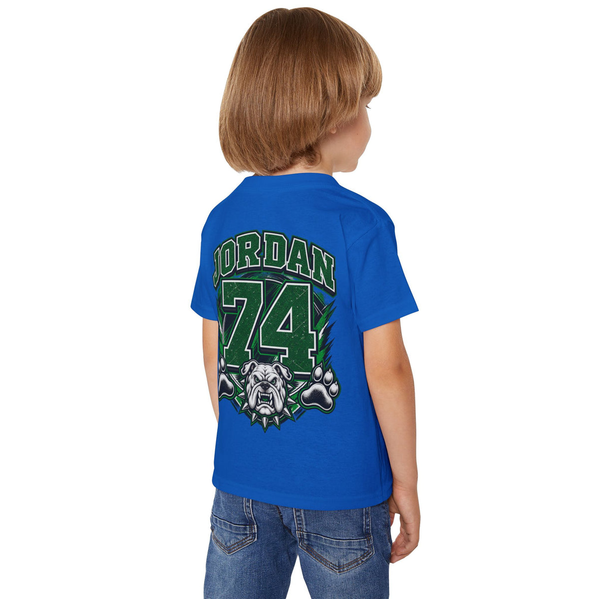 Bulldog Country Toddler T-Shirt — Marion Bulldogs Personalized Number (e.g., Jordan 74)