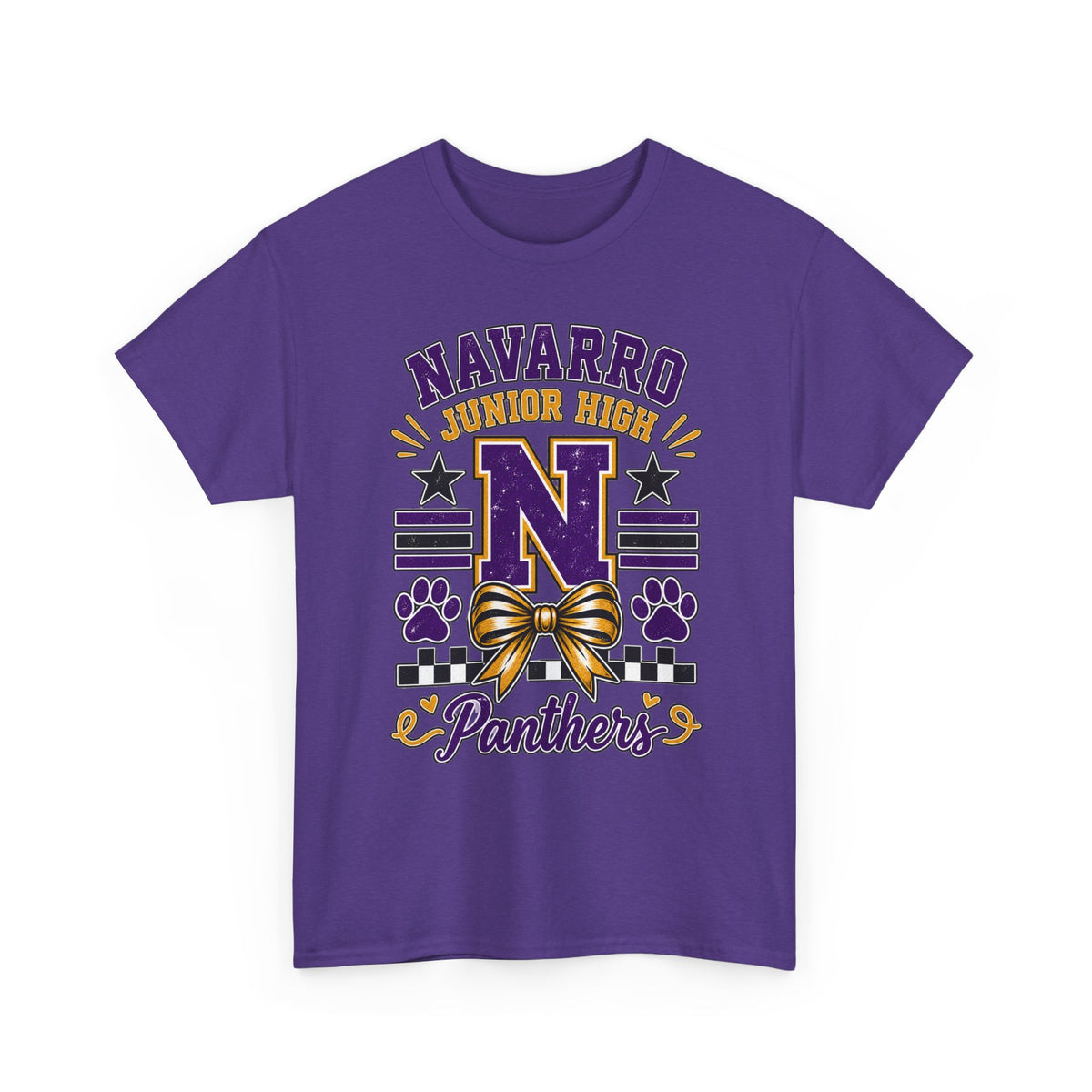 Navarro Junior High Panthers T-Shirt – School Spirit Tee with Purple & Gold Mascot Design