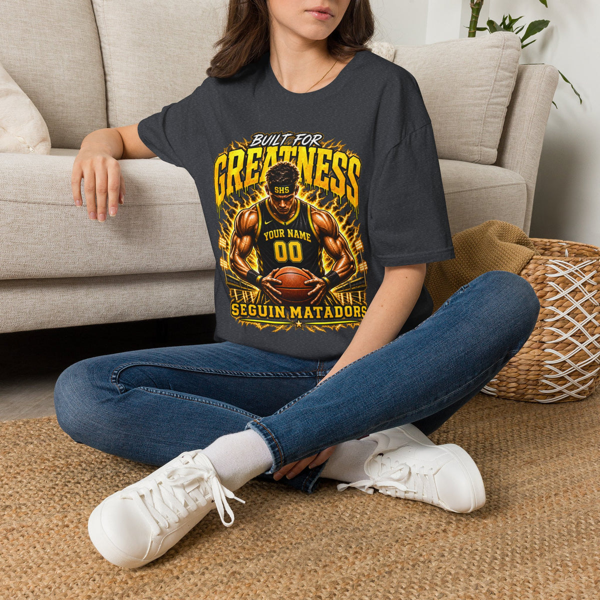 Custom Seguin Matador Basketball Player Tee | Personalized Name & Jersey Number