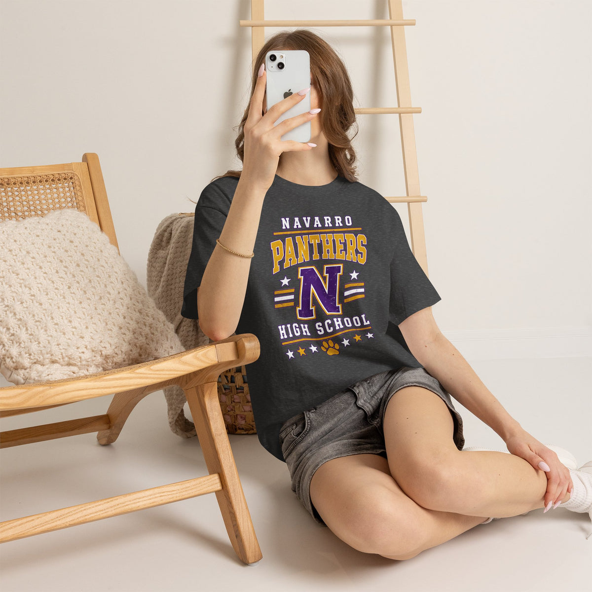Navarro Panthers High School Tee — Retro Letterman N Design