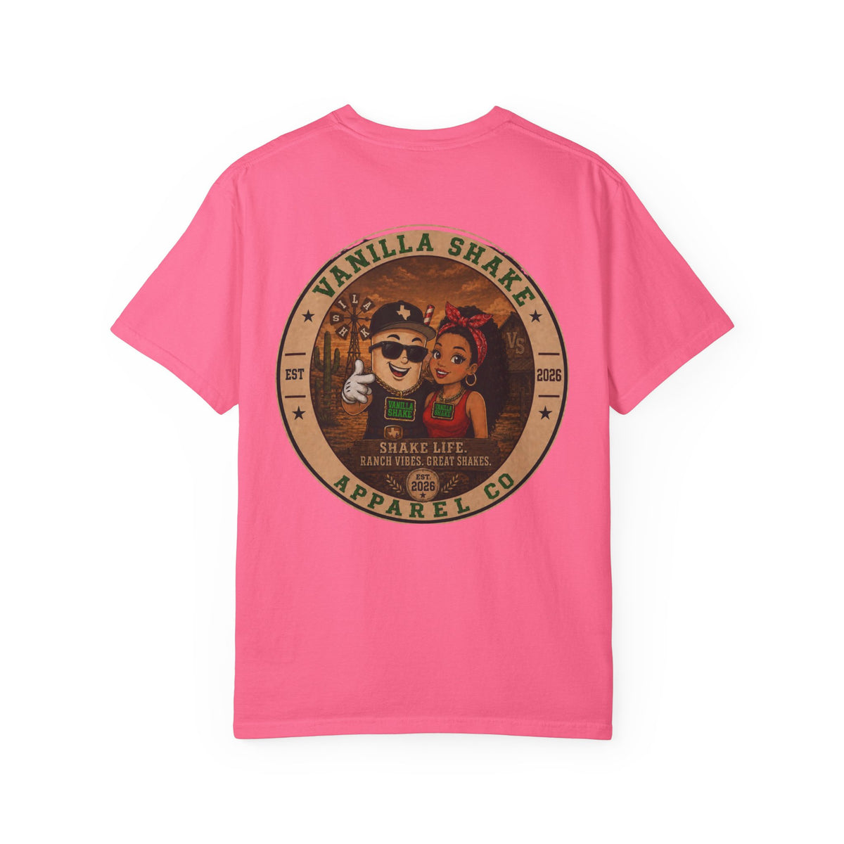 Mr. & Mrs. Shake Logo 2 - Unisex Garment-Dyed T-shirt