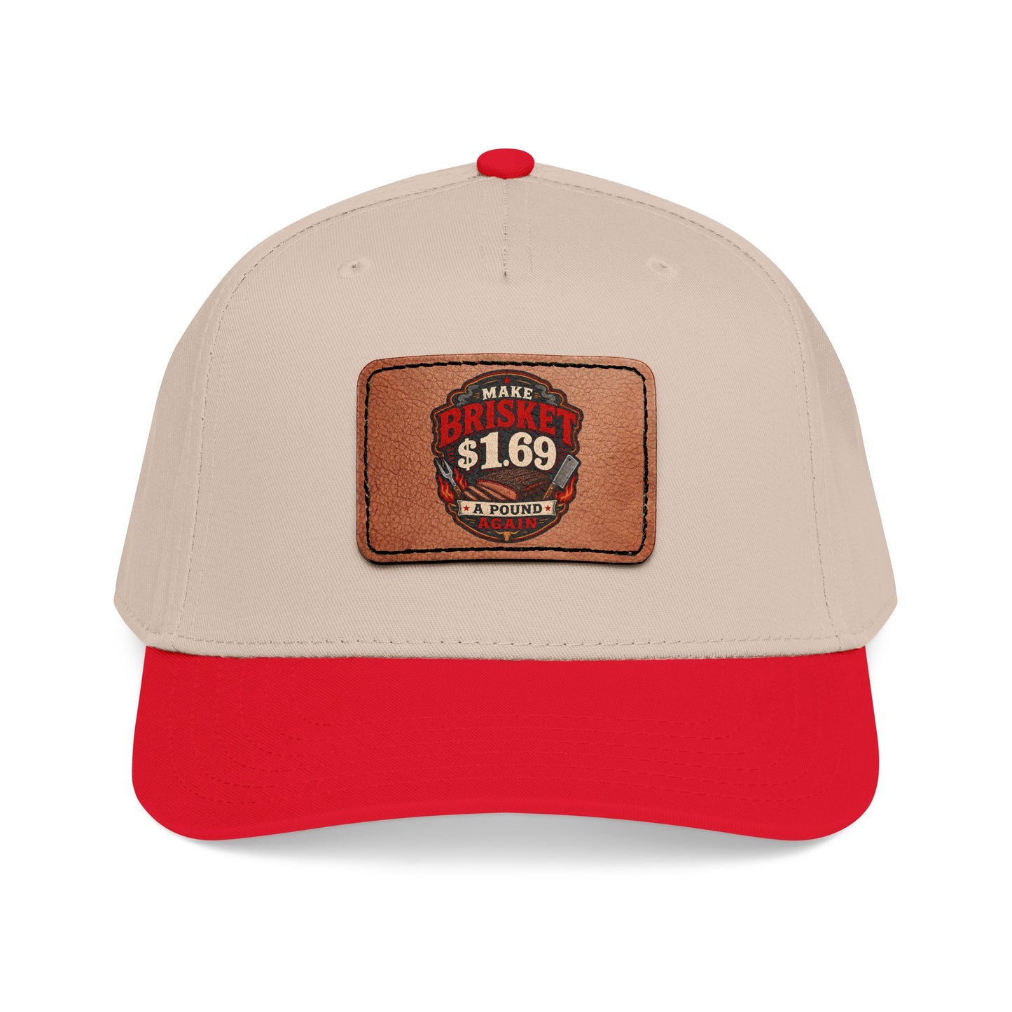 VSA Brisket Mid Profile Baseball Cap with Leather Patch (Rectangle)
