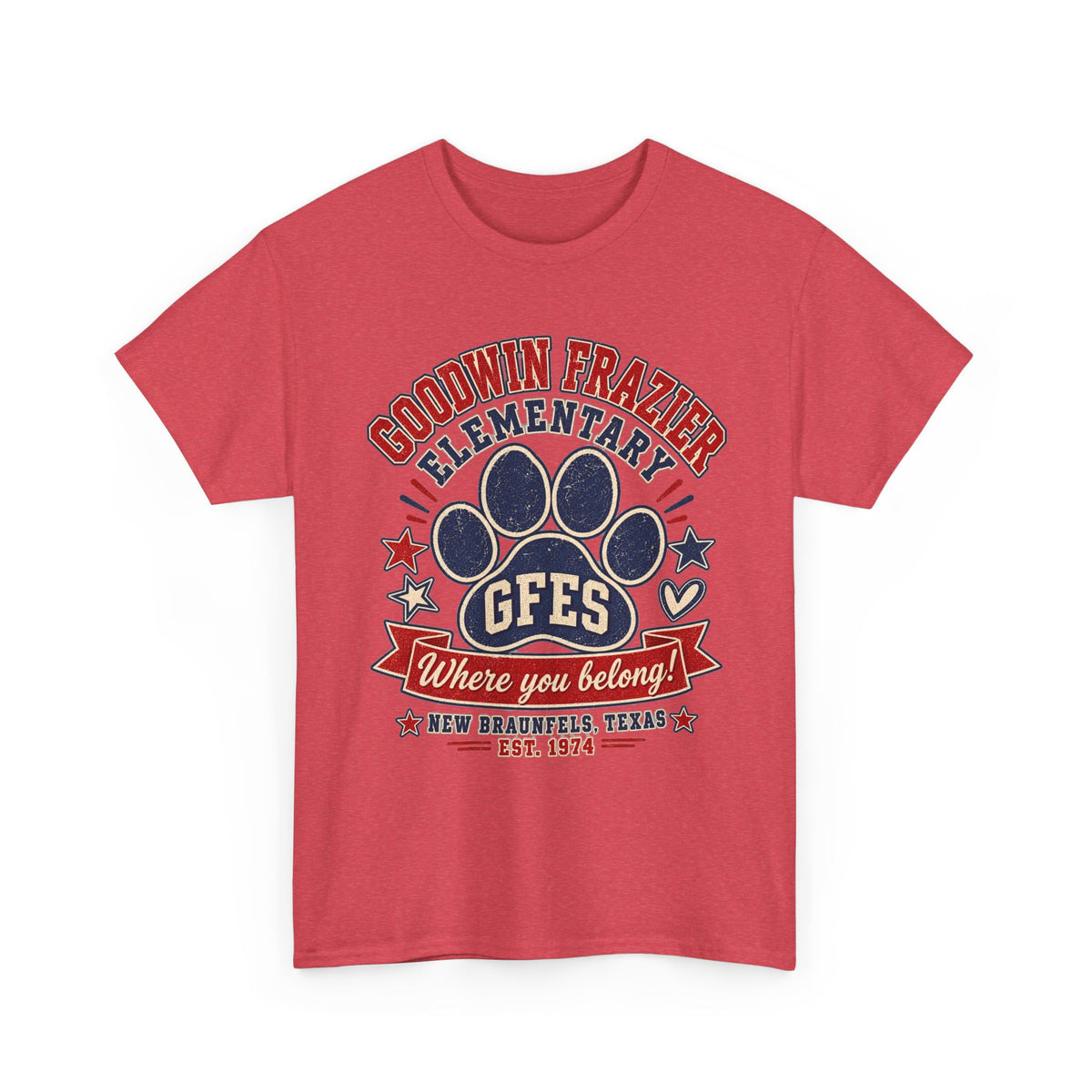 Goodwin Frazier Elementary GFES Paw Print T-Shirt — Where You Belong School Spirit Tee