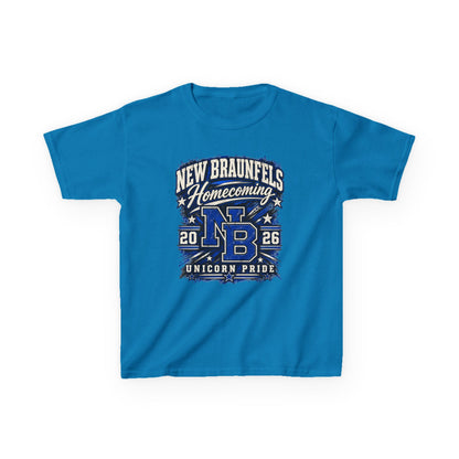 New Braunfels Homecoming 2026 Kids T‑Shirt — NB Unicorn Pride School Spirit Tee