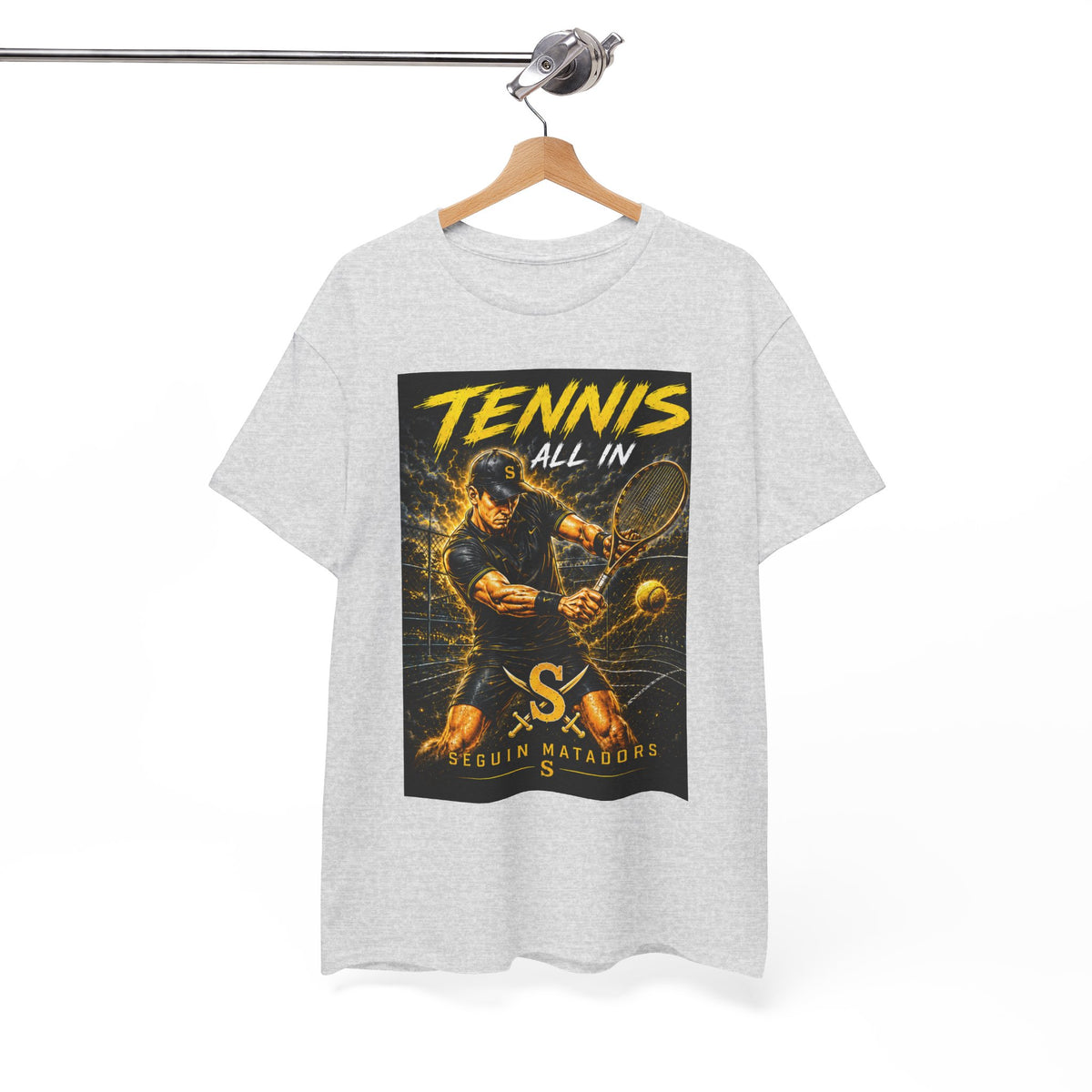 Tennis All In Graphic Tee — Vintage Tennis Player Poster Shirt