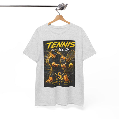Tennis All In Graphic Tee — Vintage Tennis Player Poster Shirt