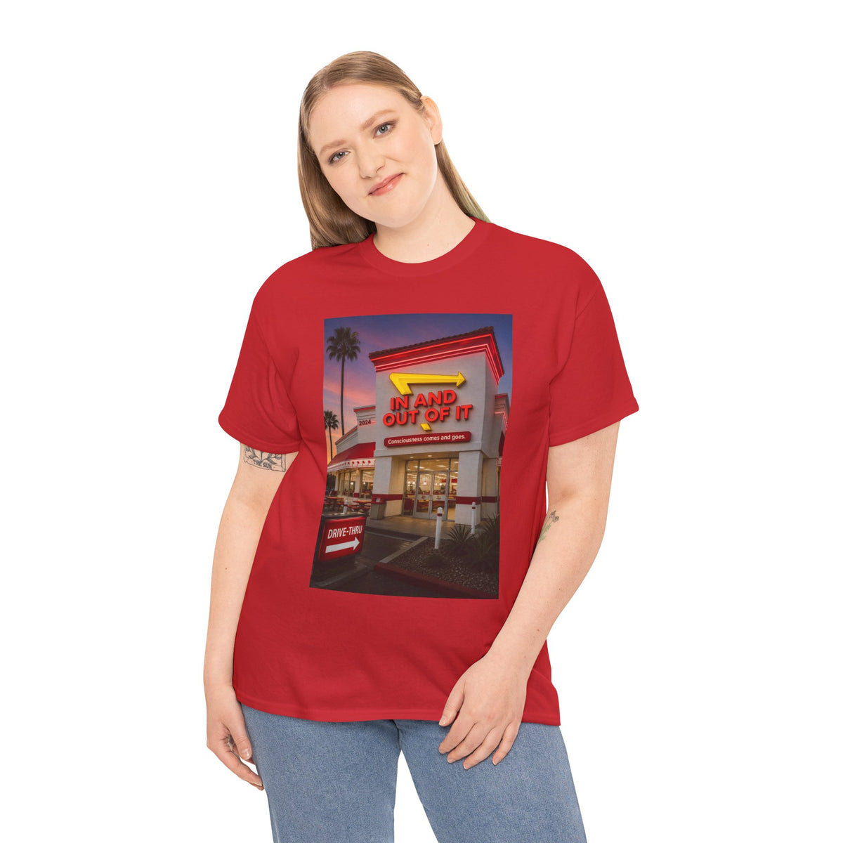 Retro Diner Photo T‑Shirt – 'A Hand Out Of It' Vintage Neon Tee