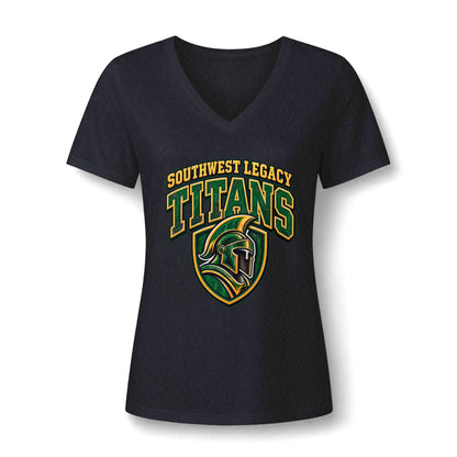 Titans Women's V-Neck Tee — Southwest Legacy San Antonio School Spirit Shirt