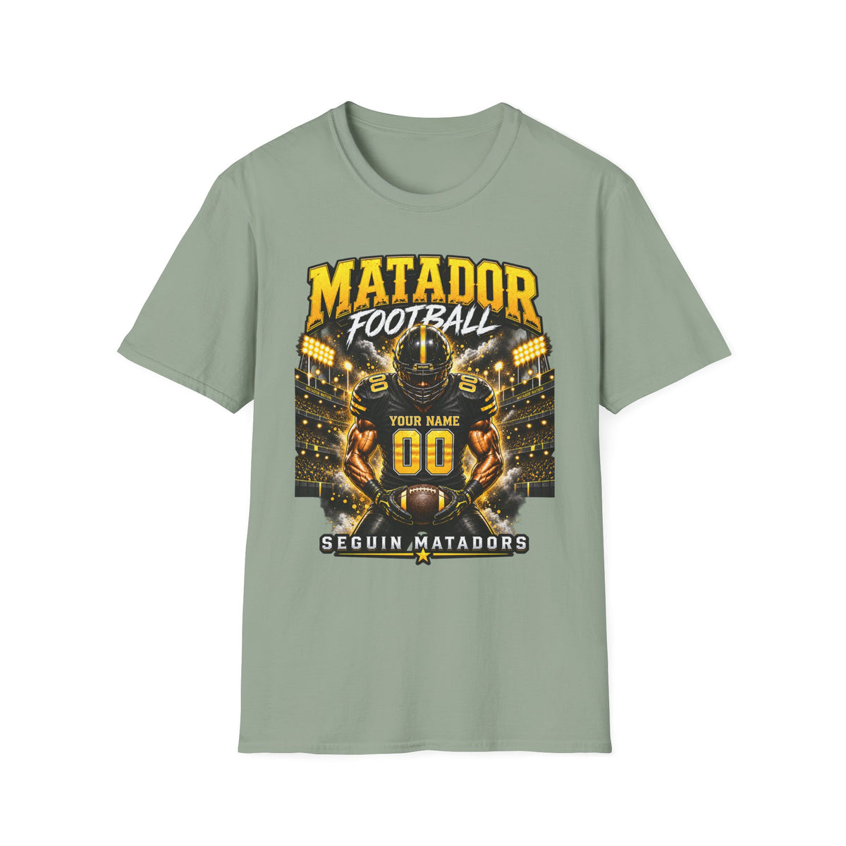 Custom Seguin Matador Football Player Tee | Personalized Name & Jersey Number