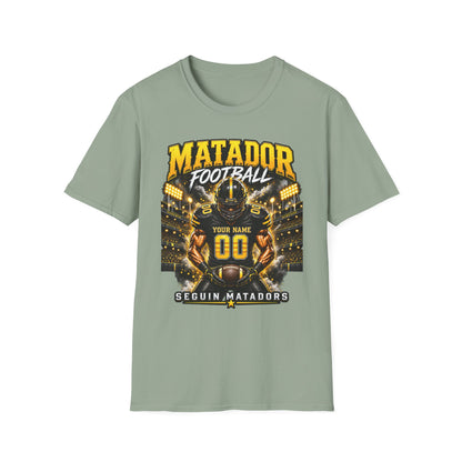 Custom Seguin Matador Football Player Tee | Personalized Name & Jersey Number