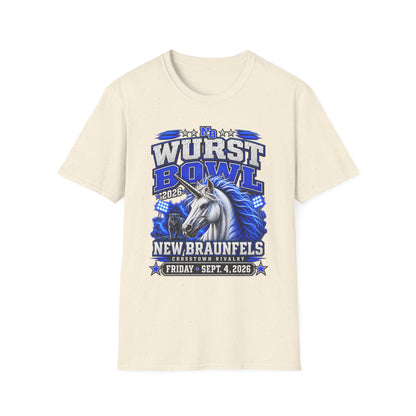 Wurst Bowl T-Shirt — New Braunfels 2026 Unicorn Football Event Tee