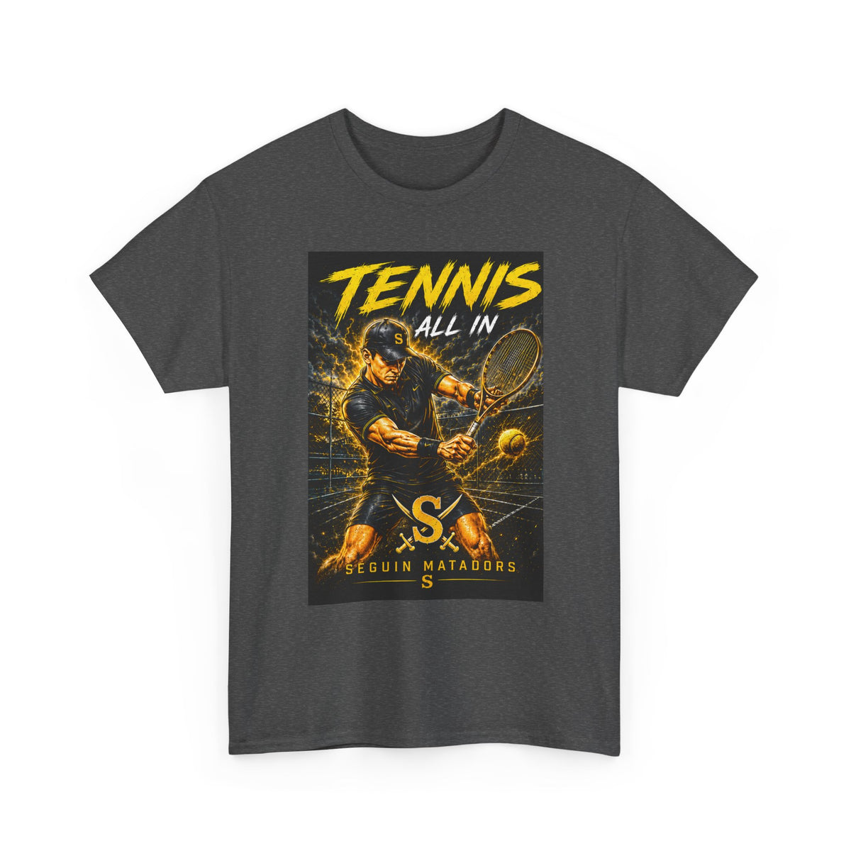 Tennis All In Graphic Tee — Vintage Tennis Player Poster Shirt