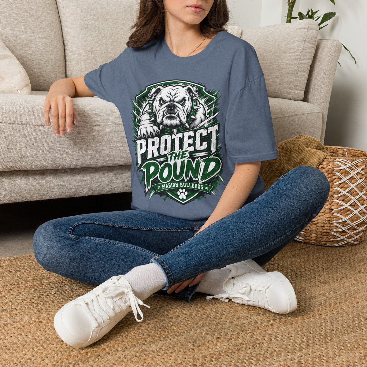 Protect the Pound Bulldog T-Shirt — Fierce Mascot Tee for Fans & Players